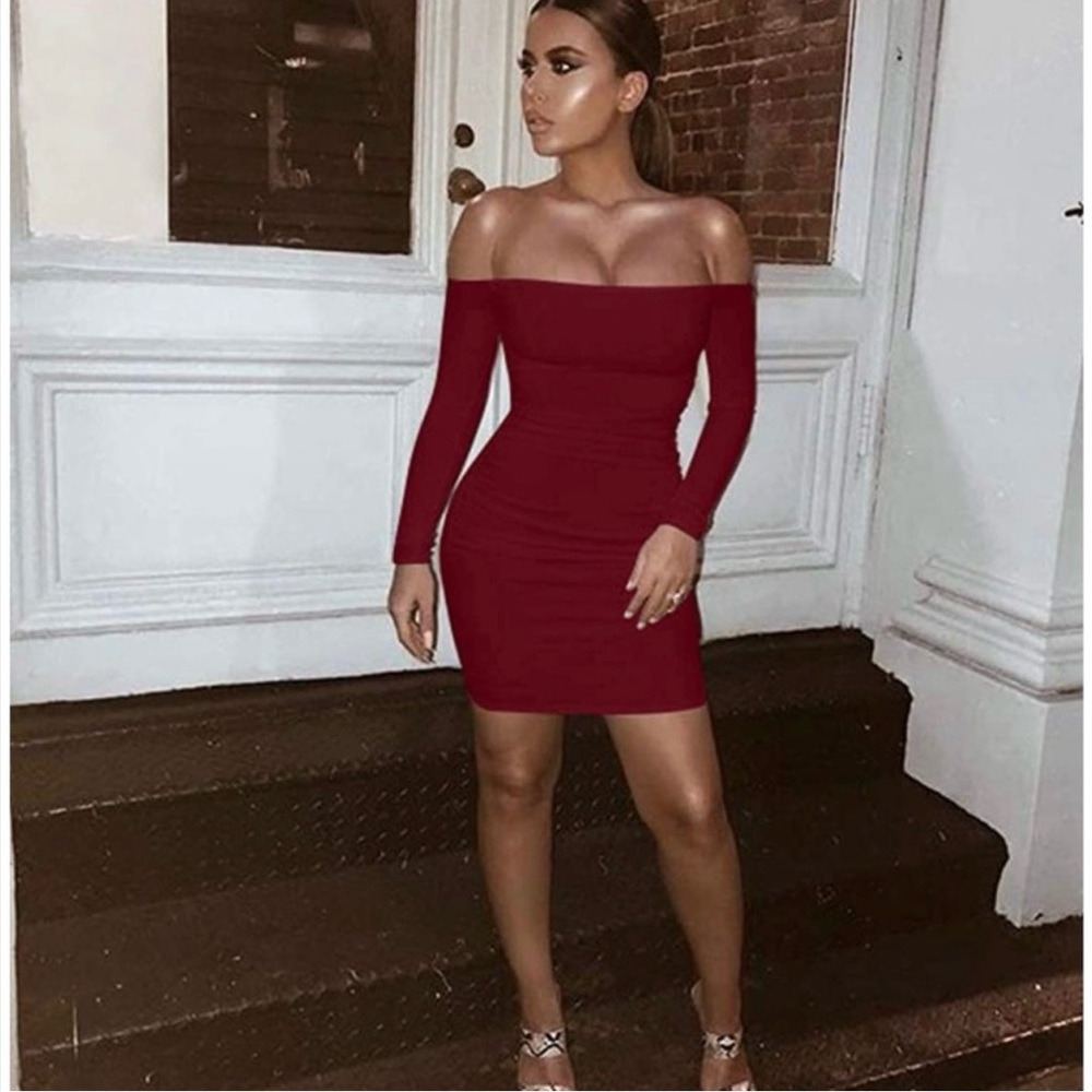 Elegant Off-Shoulder Red Top